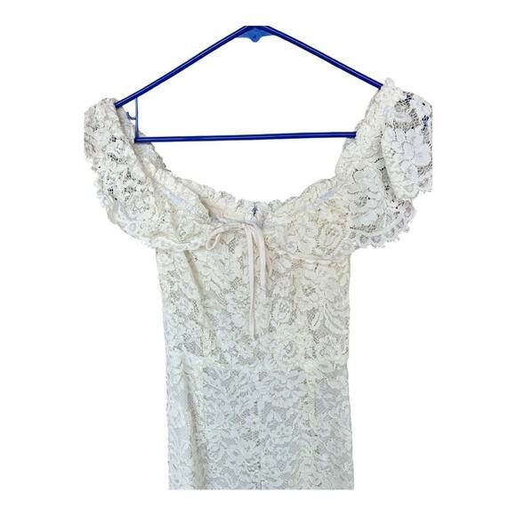 Stone Cold Fox plumeria off the shoulder white lace jumpsuit Size 1 - Picture 4 of 8